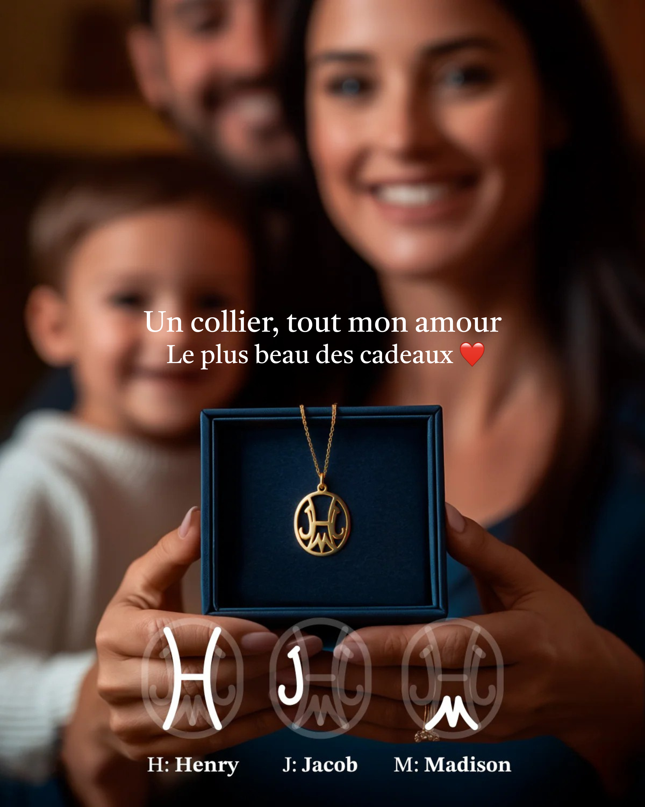 Collier Initiales Famille - Un lien éternel