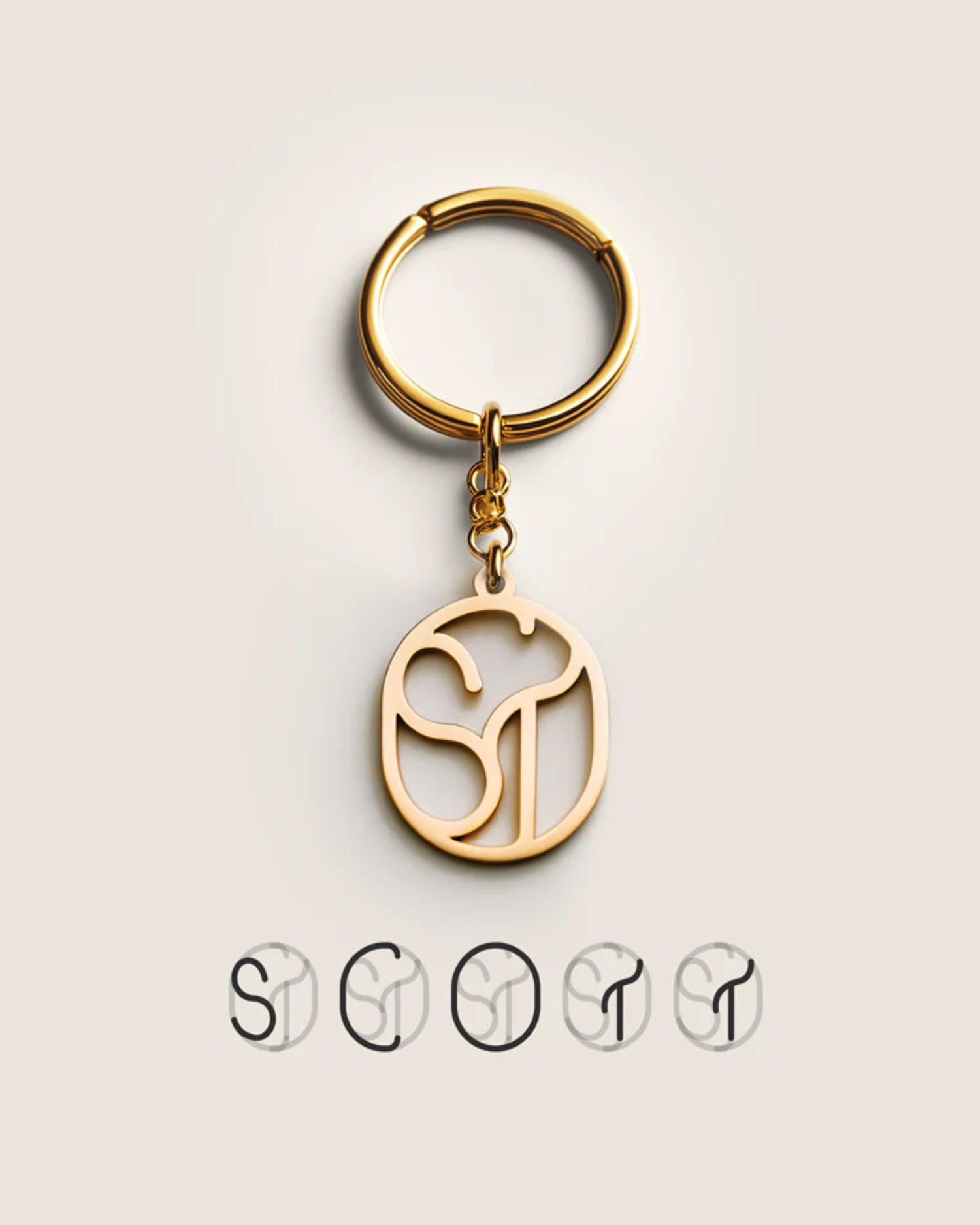 Benutzerdefinierter monogrammierter Schlüsselanhänger