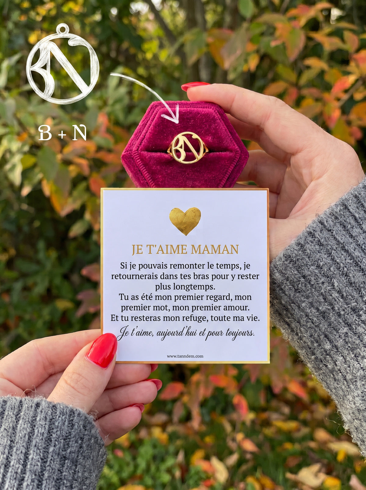 Je t'aime, Maman - Bague Monogramme