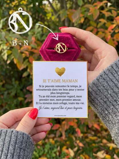 Je t'aime, Maman - Bague Monogramme
