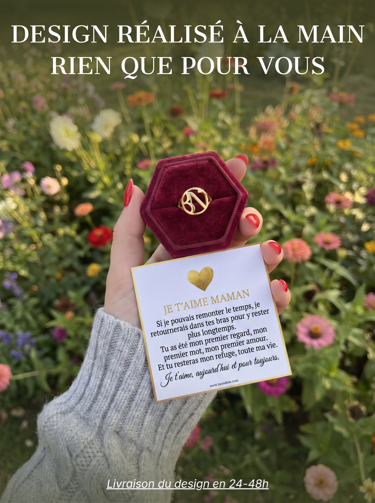 Je t'aime, Maman - Bague Monogramme