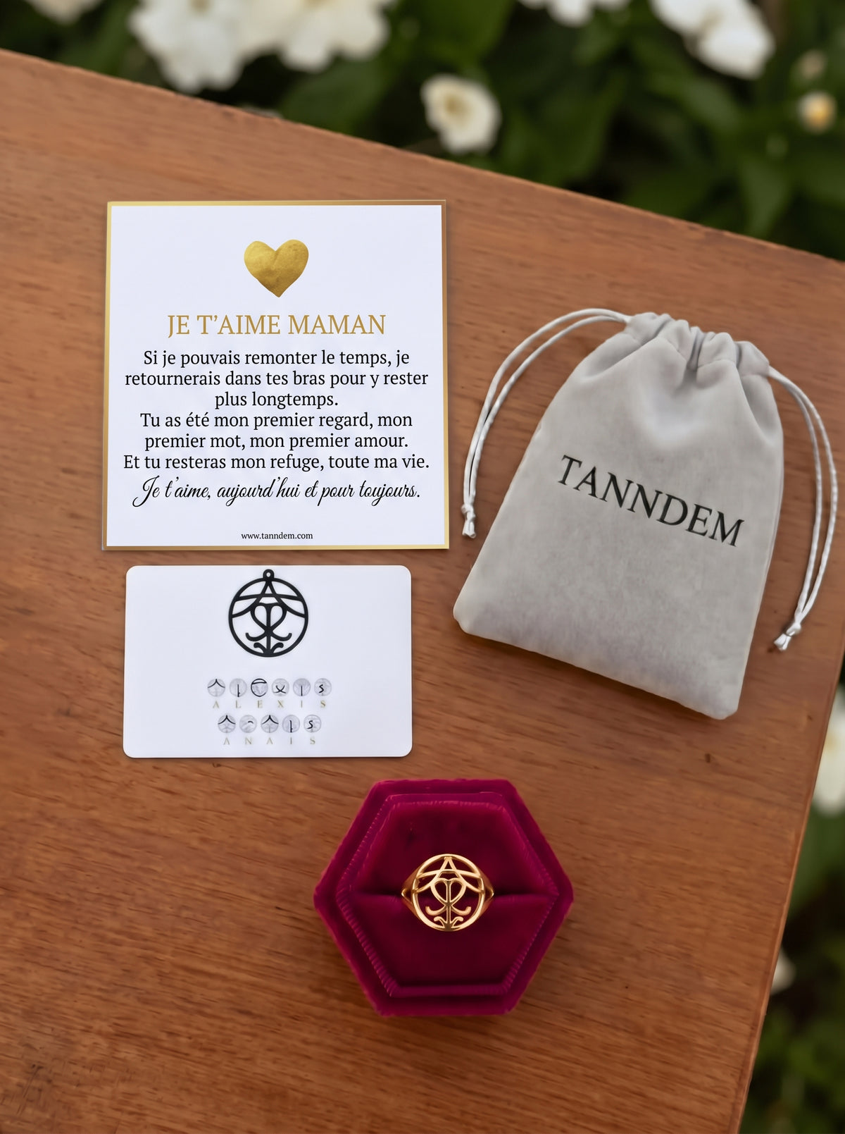 Je t'aime, Maman - Bague Monogramme