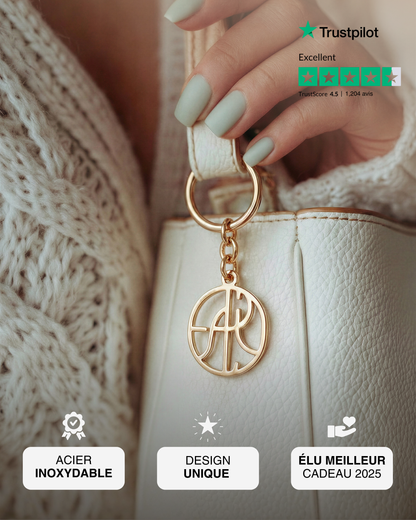 Porte-clés monogramme sur mesure
